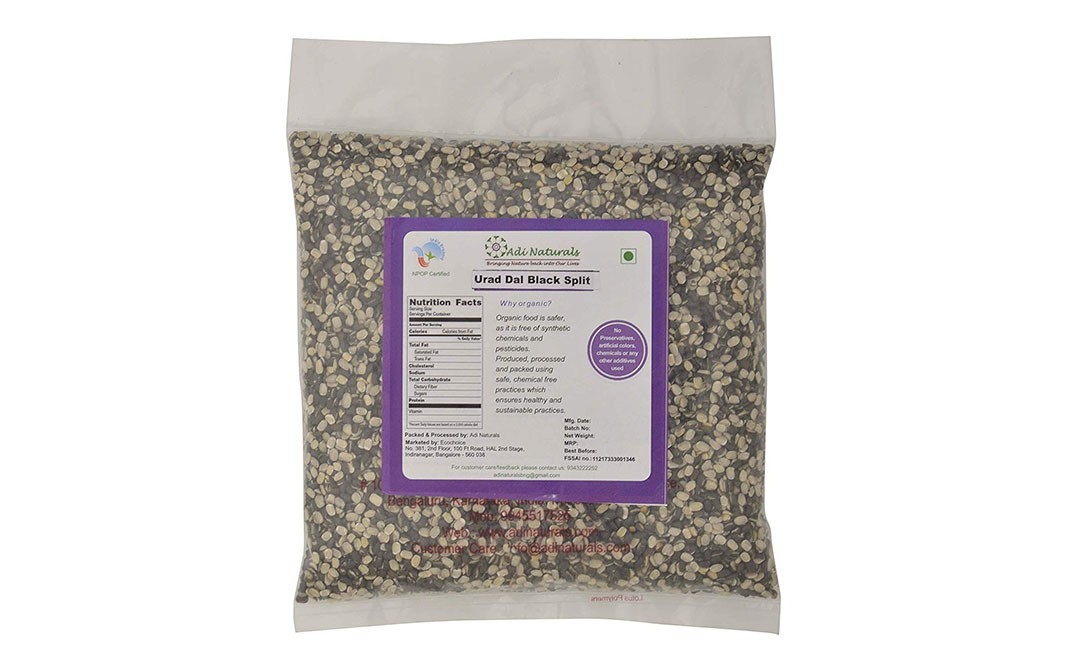 Adi Naturals Urad Dal Black Split    Pack  500 grams
